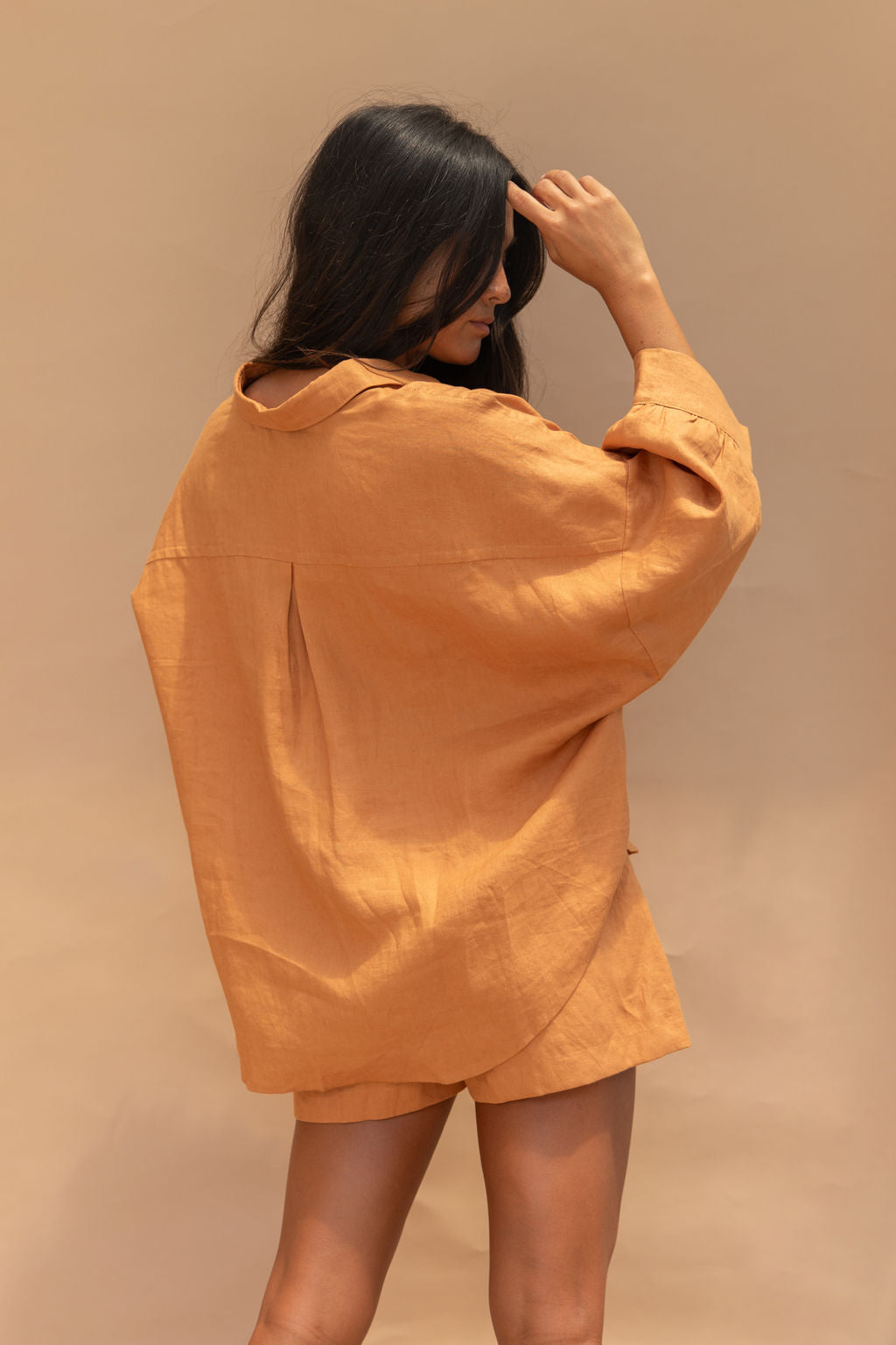 Hana Linen Shirt Tangerine