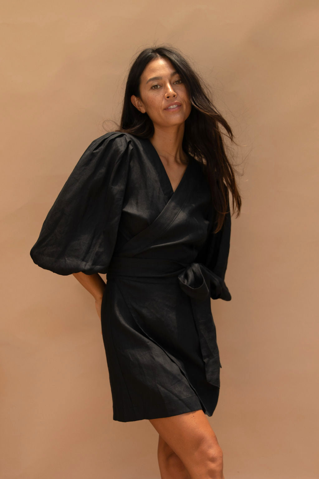 Ruby Linen Dress Black