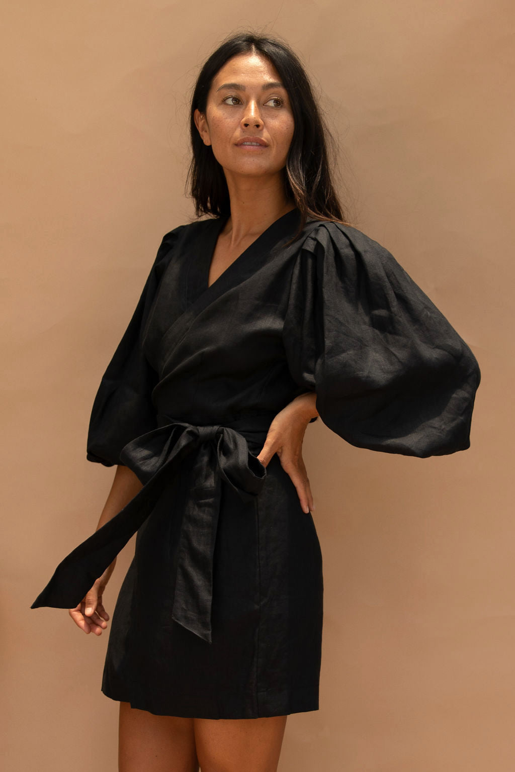Ruby Linen Dress Black