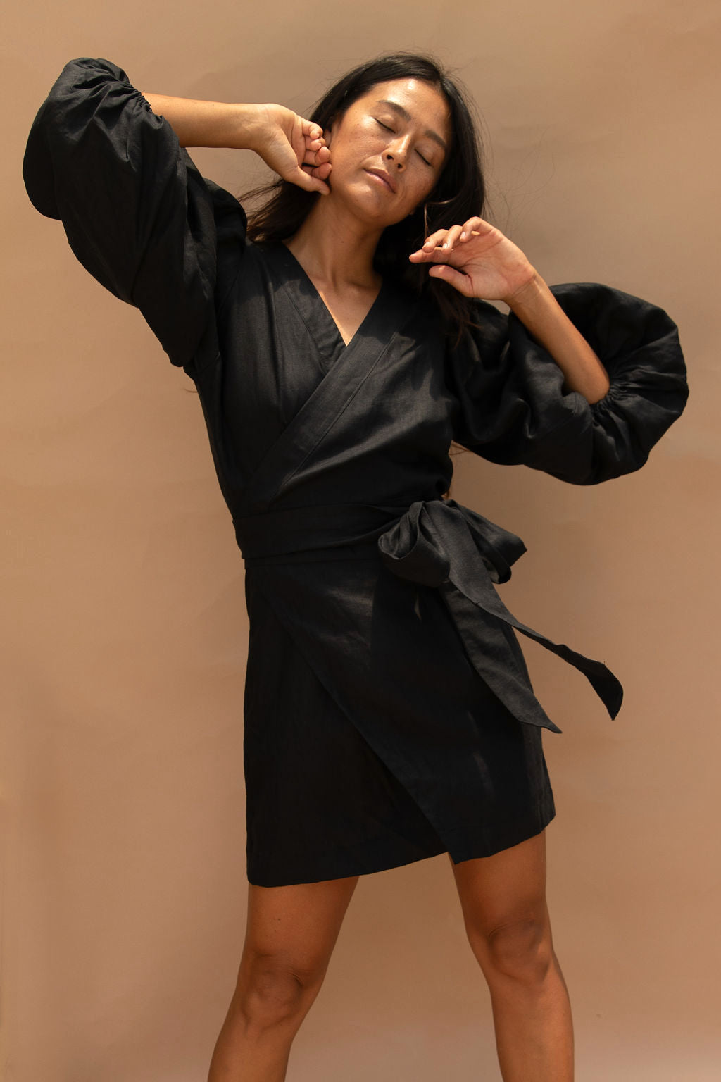 Ruby Linen Dress Black