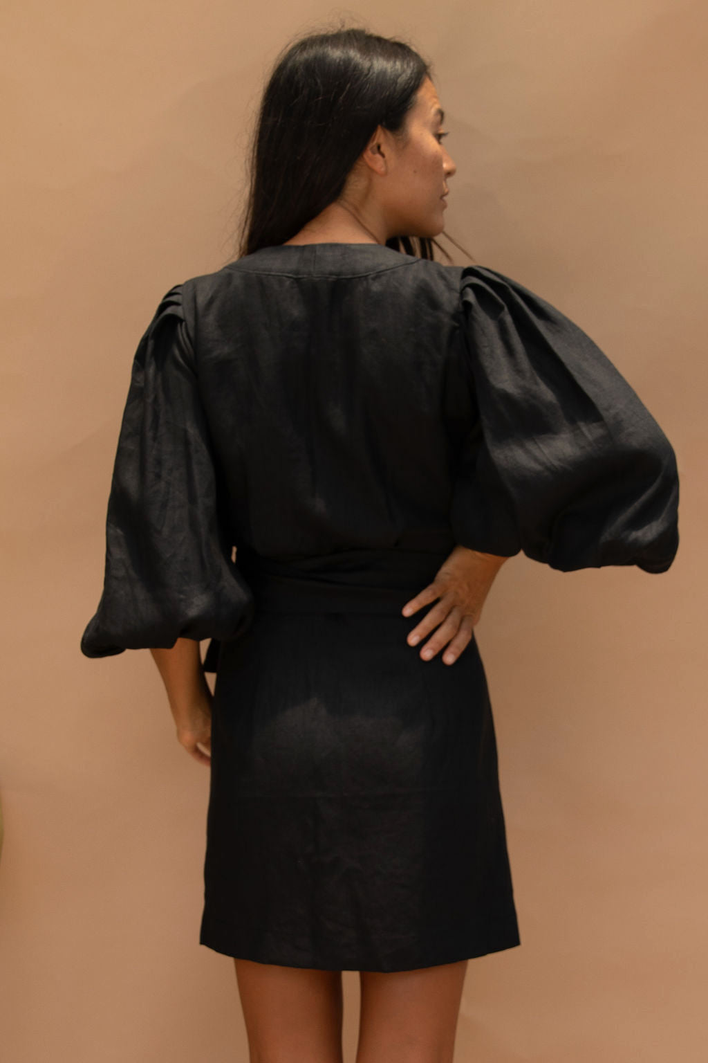 Ruby Linen Dress Black