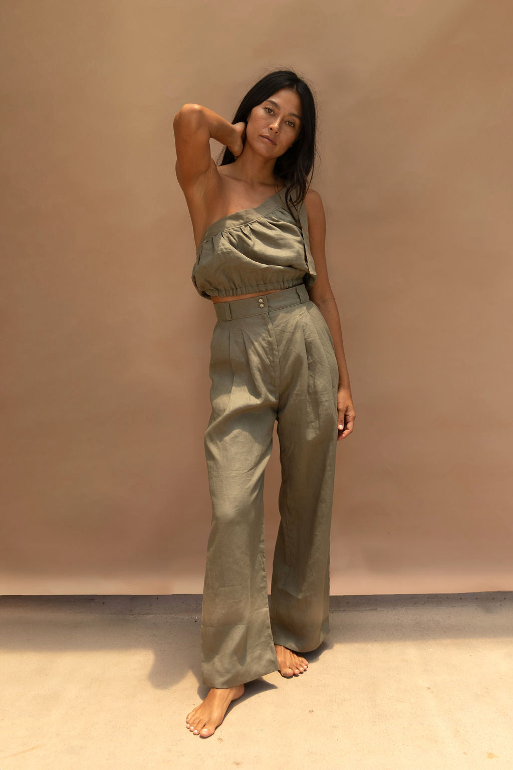 Theo Linen Pant Olive