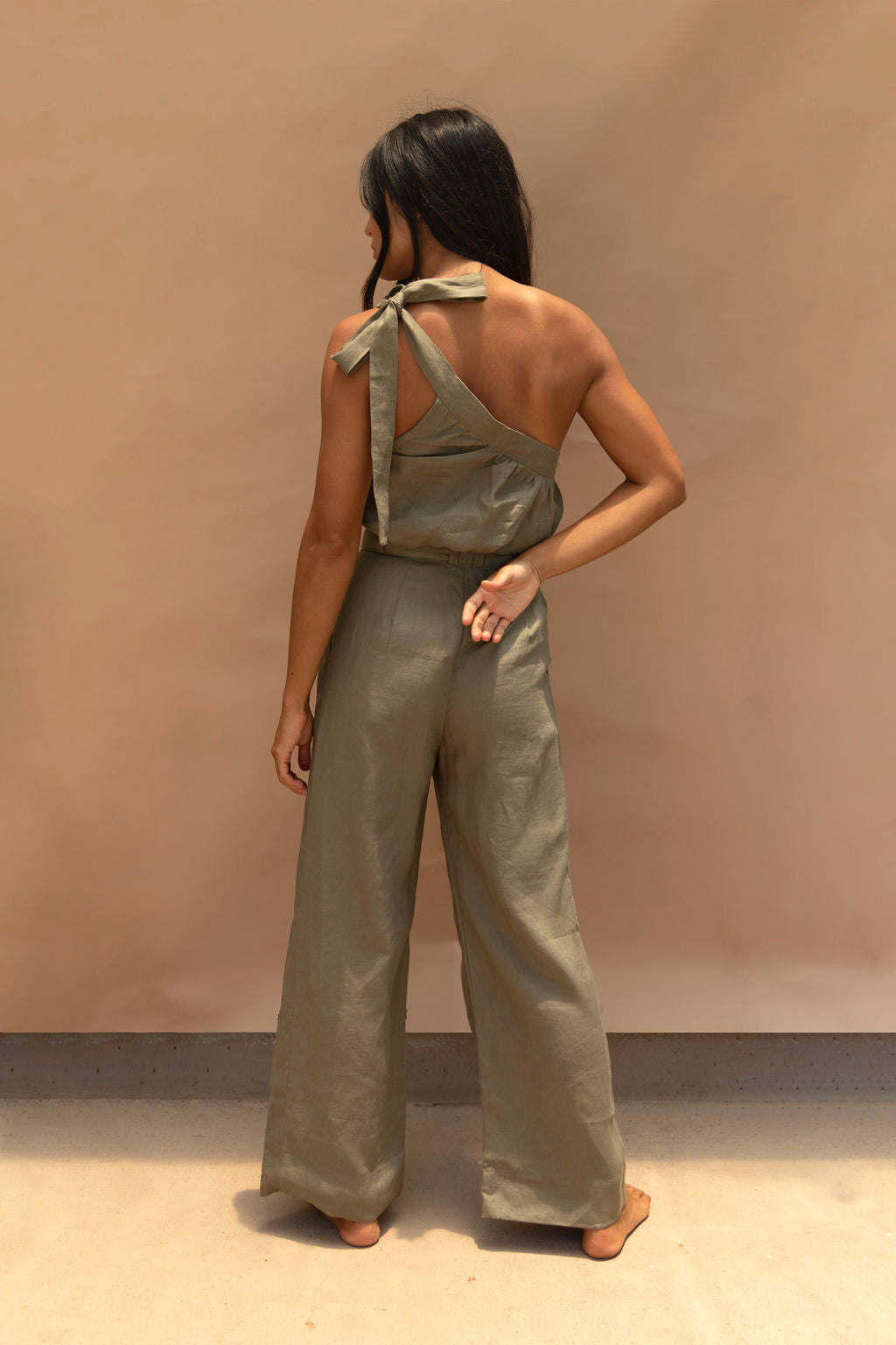 Kori Linen Top Olive