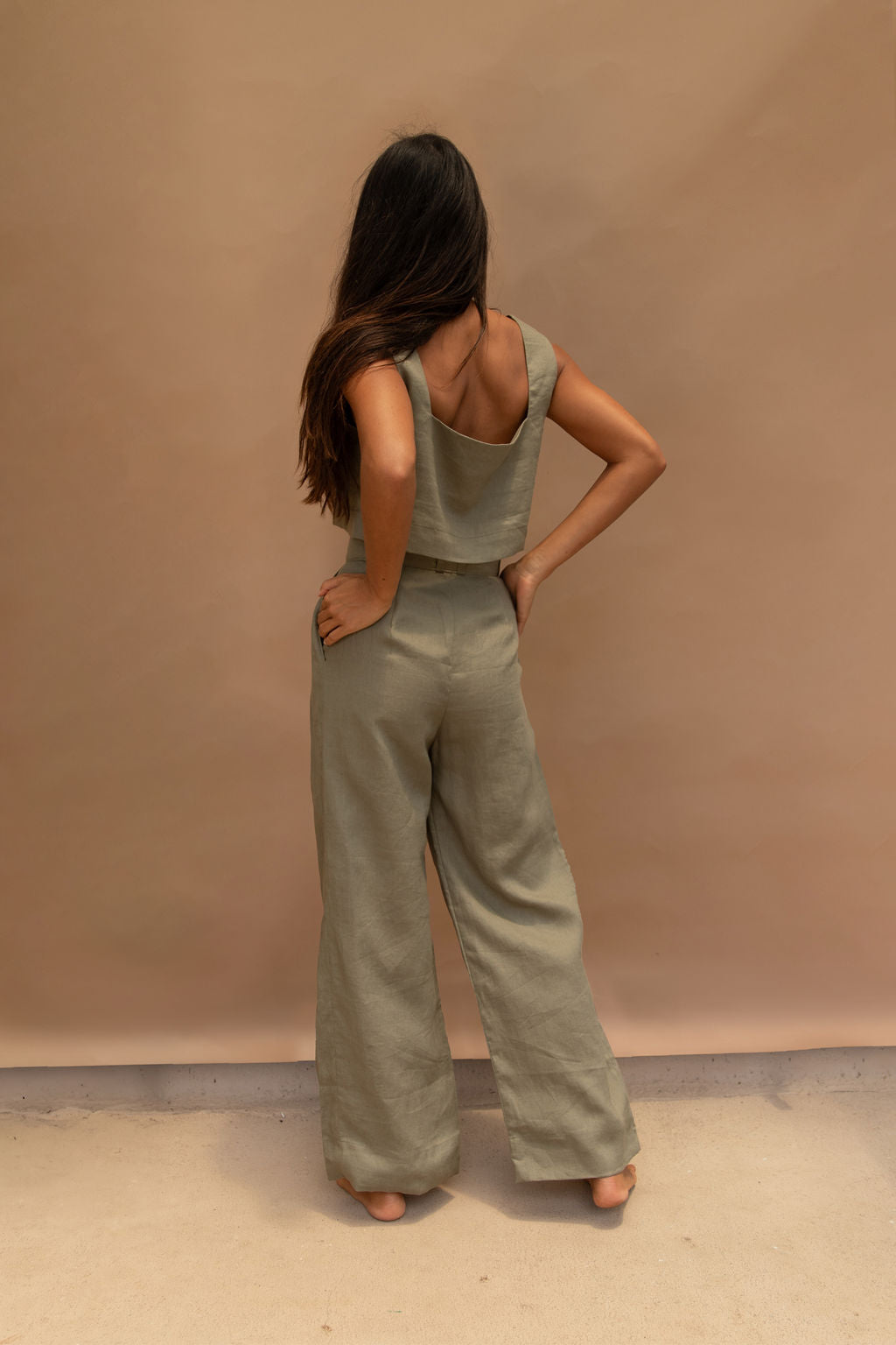 Theo Linen Pant Olive