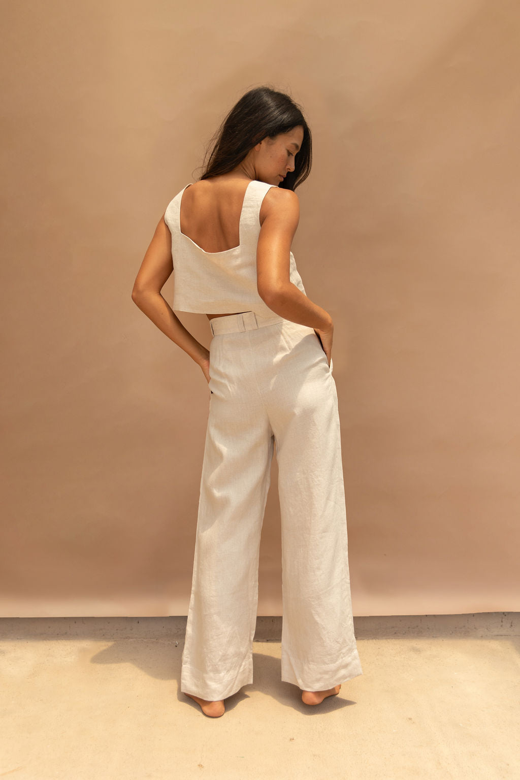 Billie Linen Top Natural