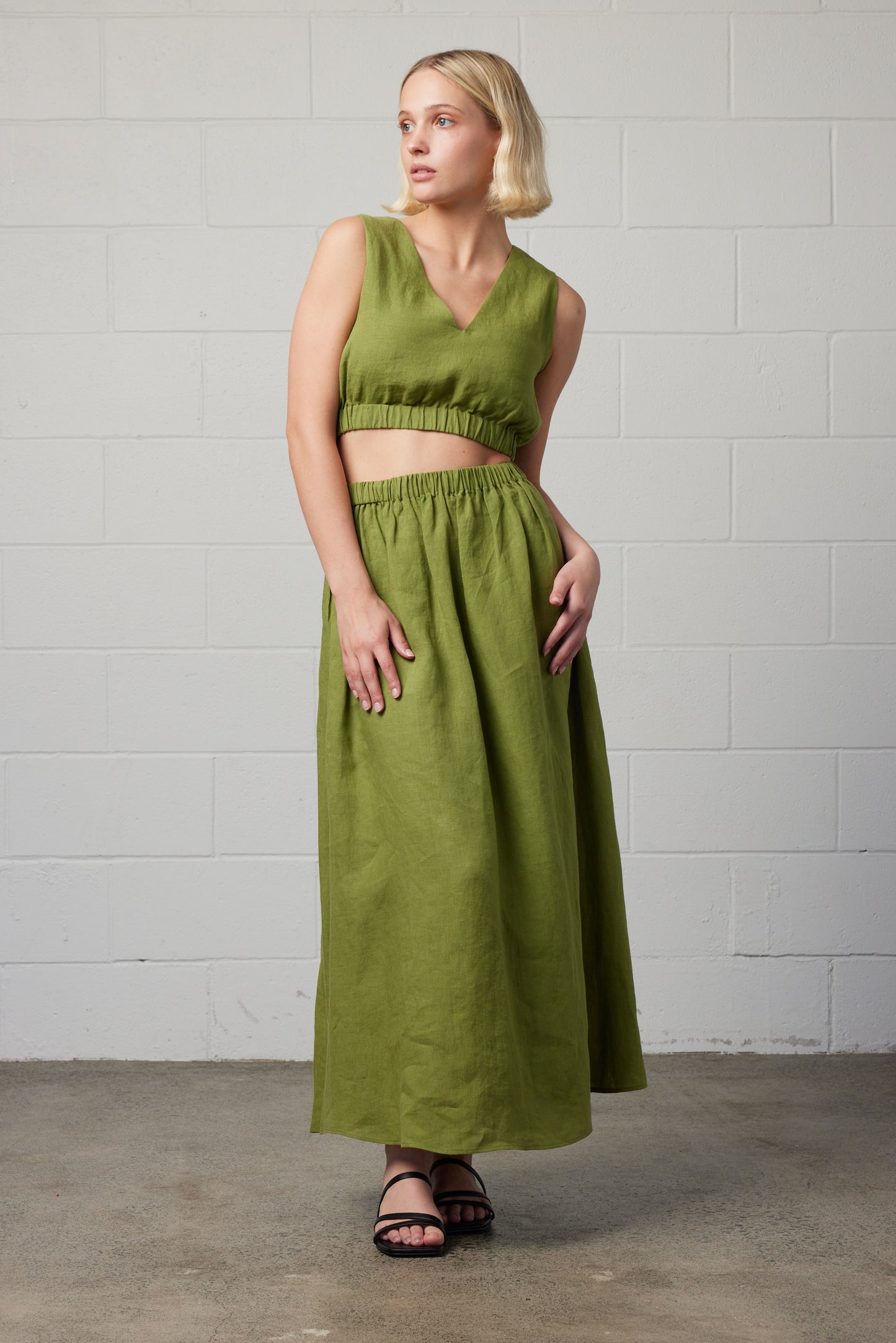 Maisie Linen Set Green