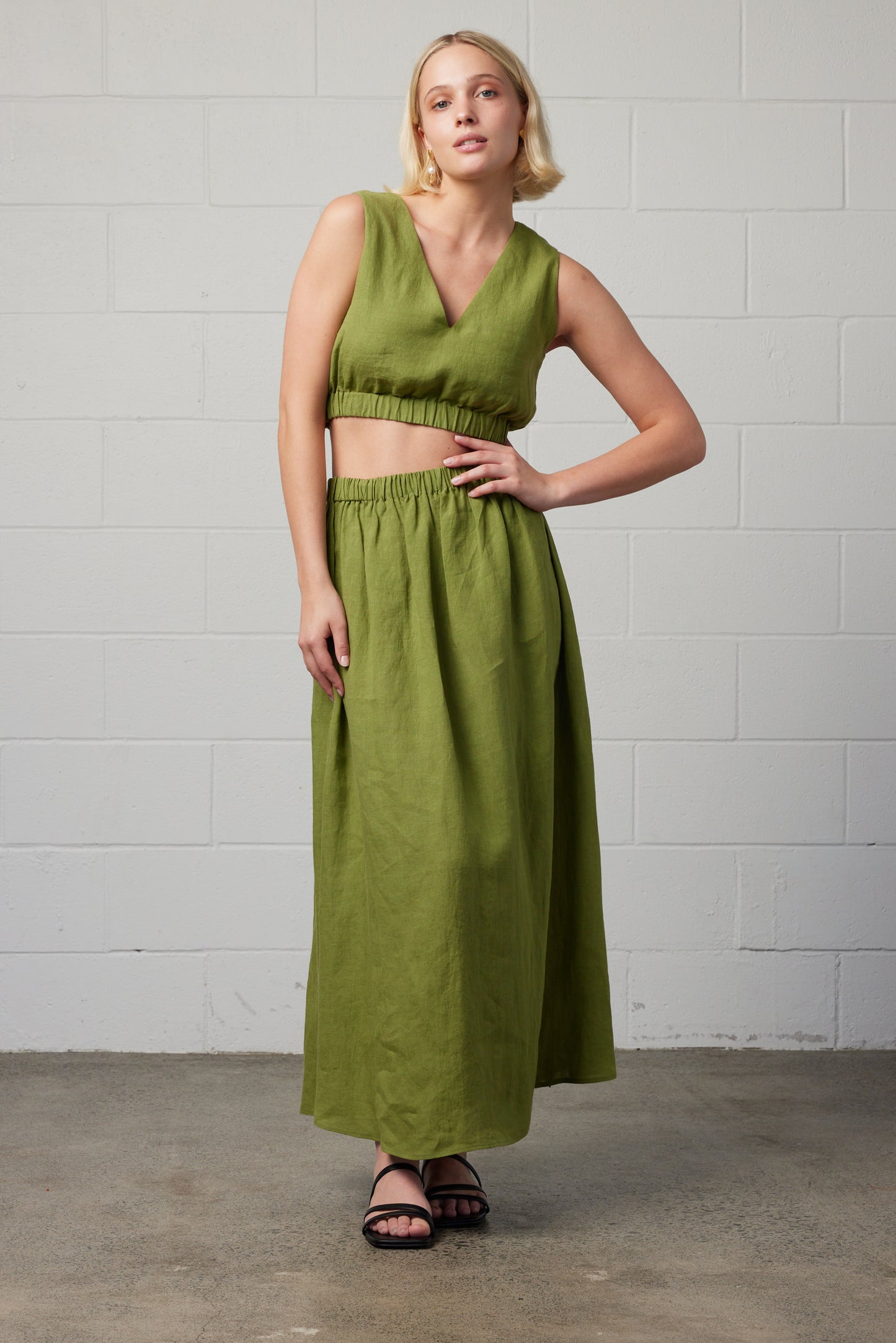 Maisie Linen Set Green