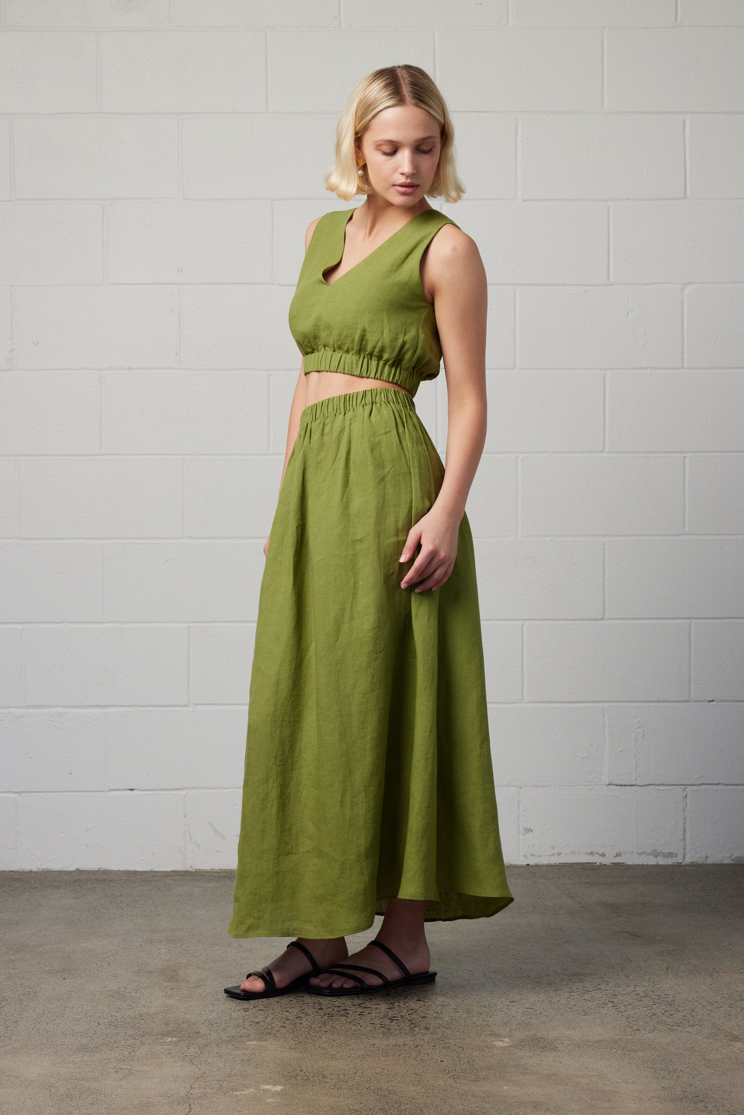 Maisie Linen Set Green