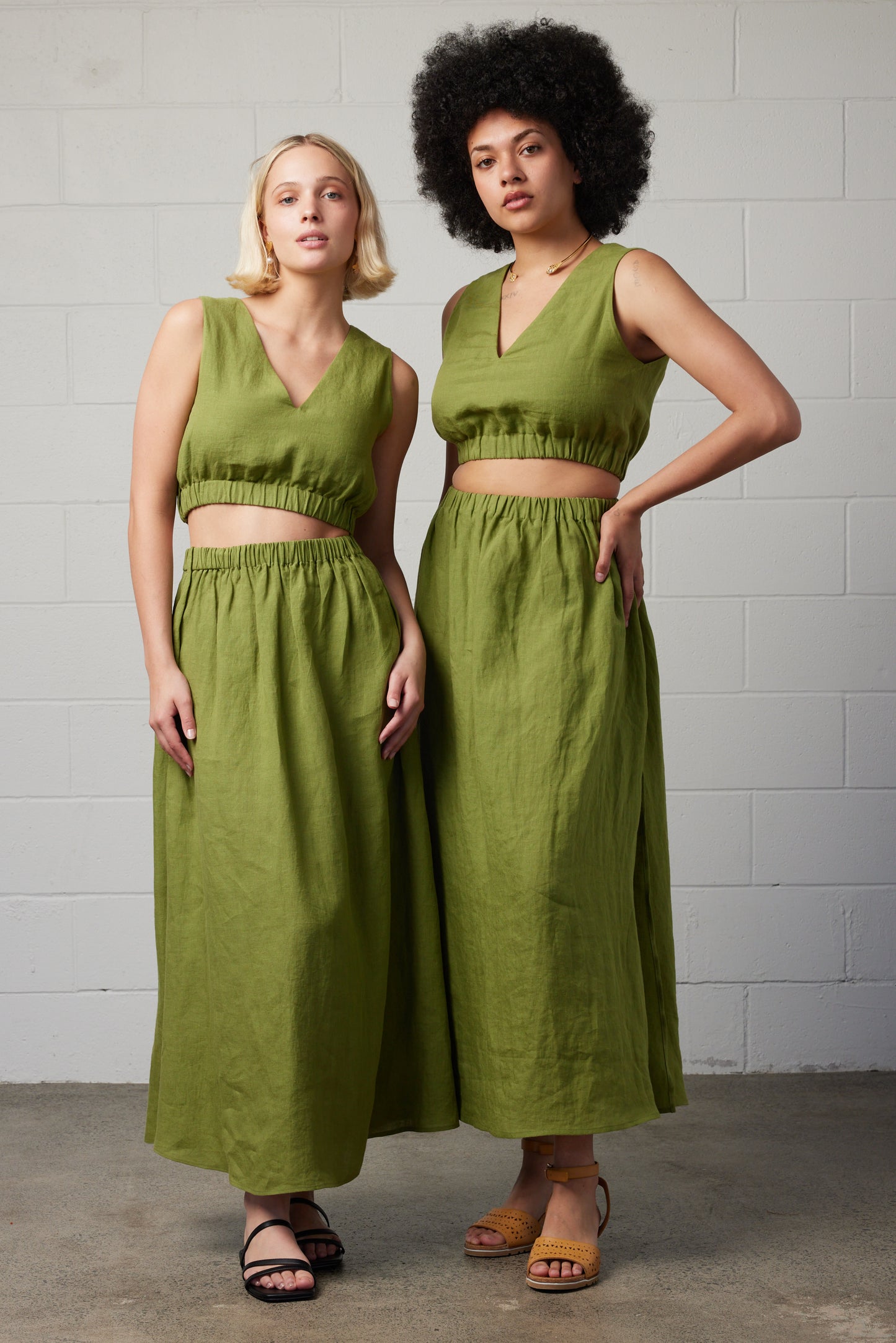 Maisie Linen Set Green