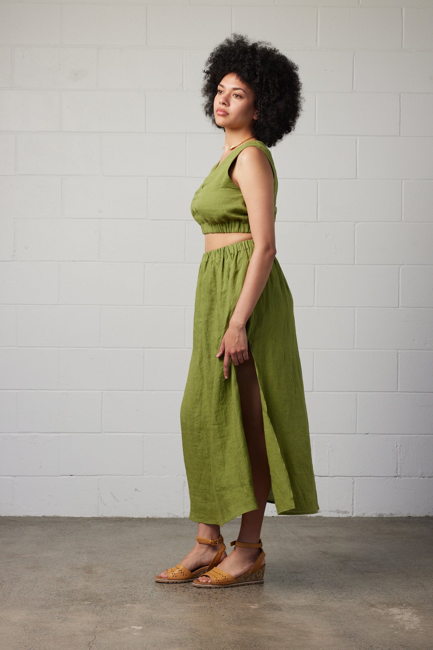 Maisie Linen Set Green