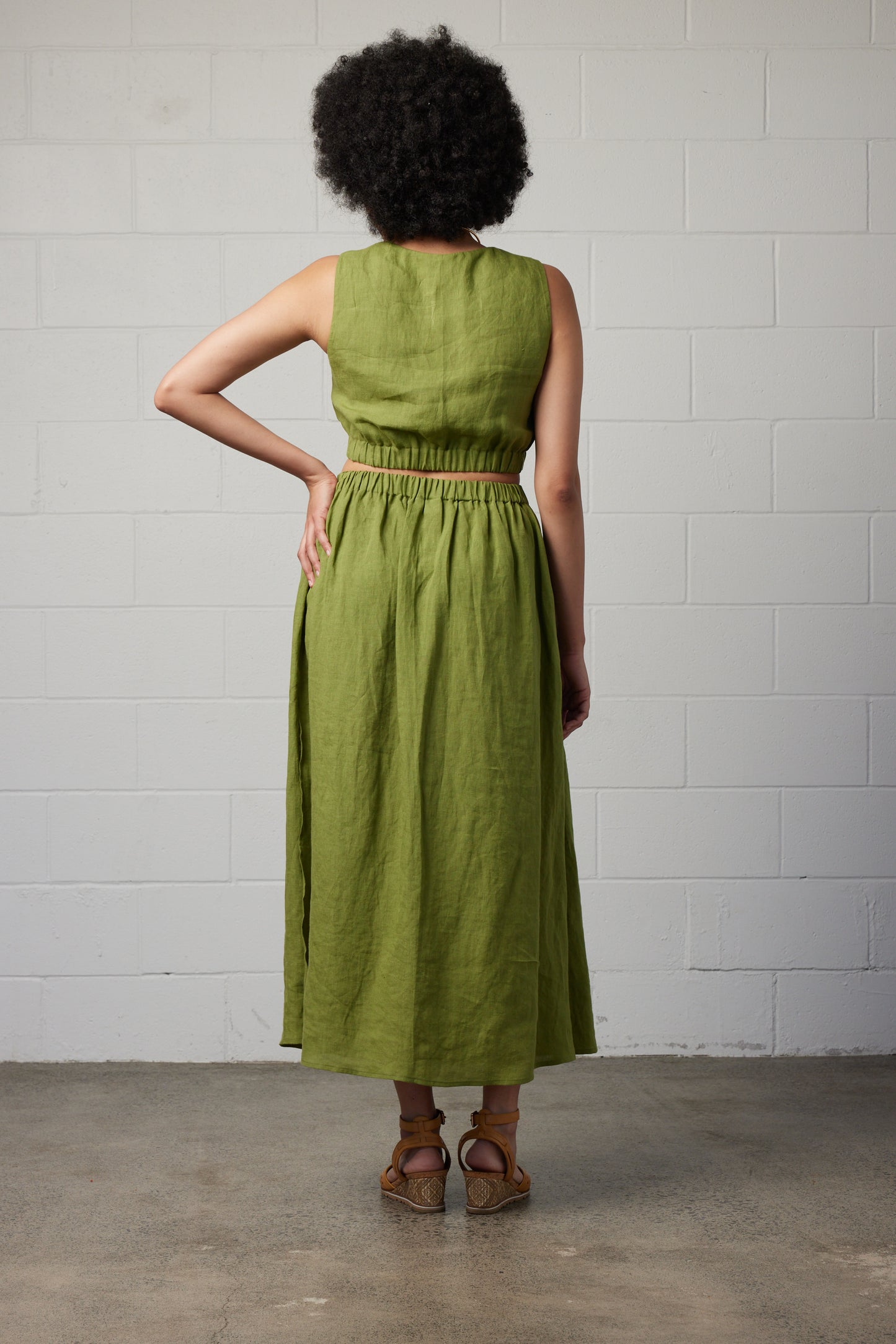 Maisie Linen Set Green