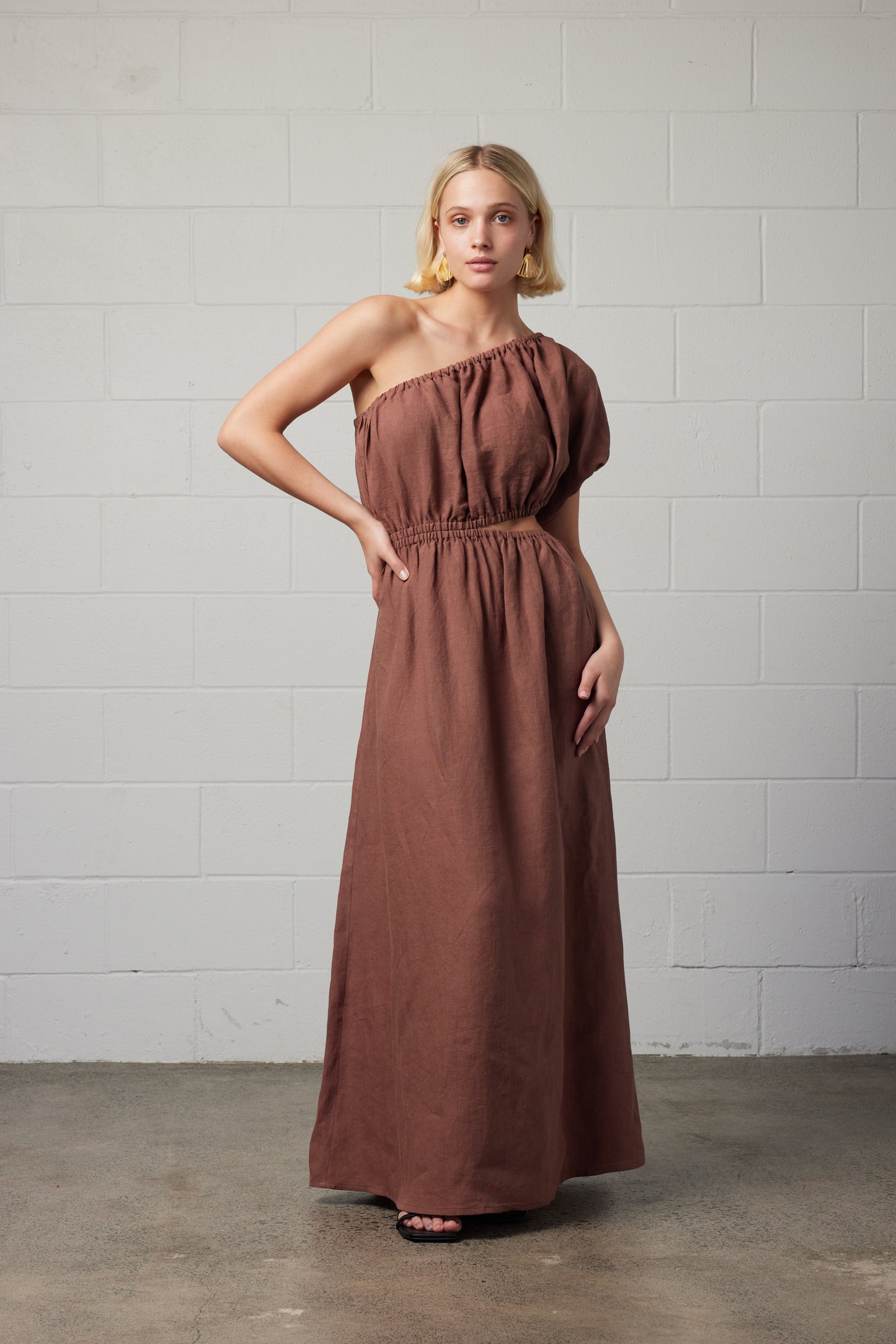 Robyn Linen Dress Mocha