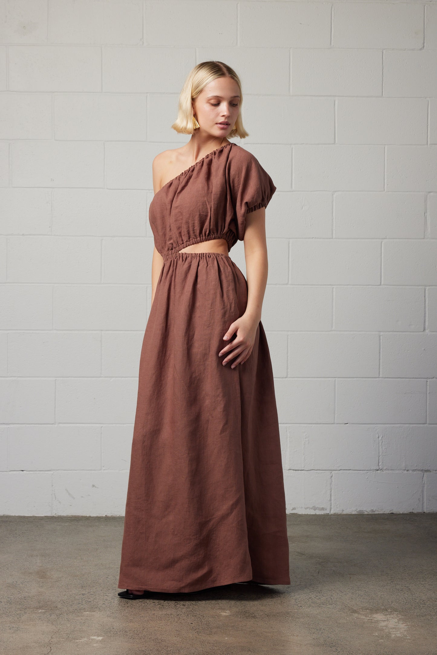 Robyn Linen Dress Mocha