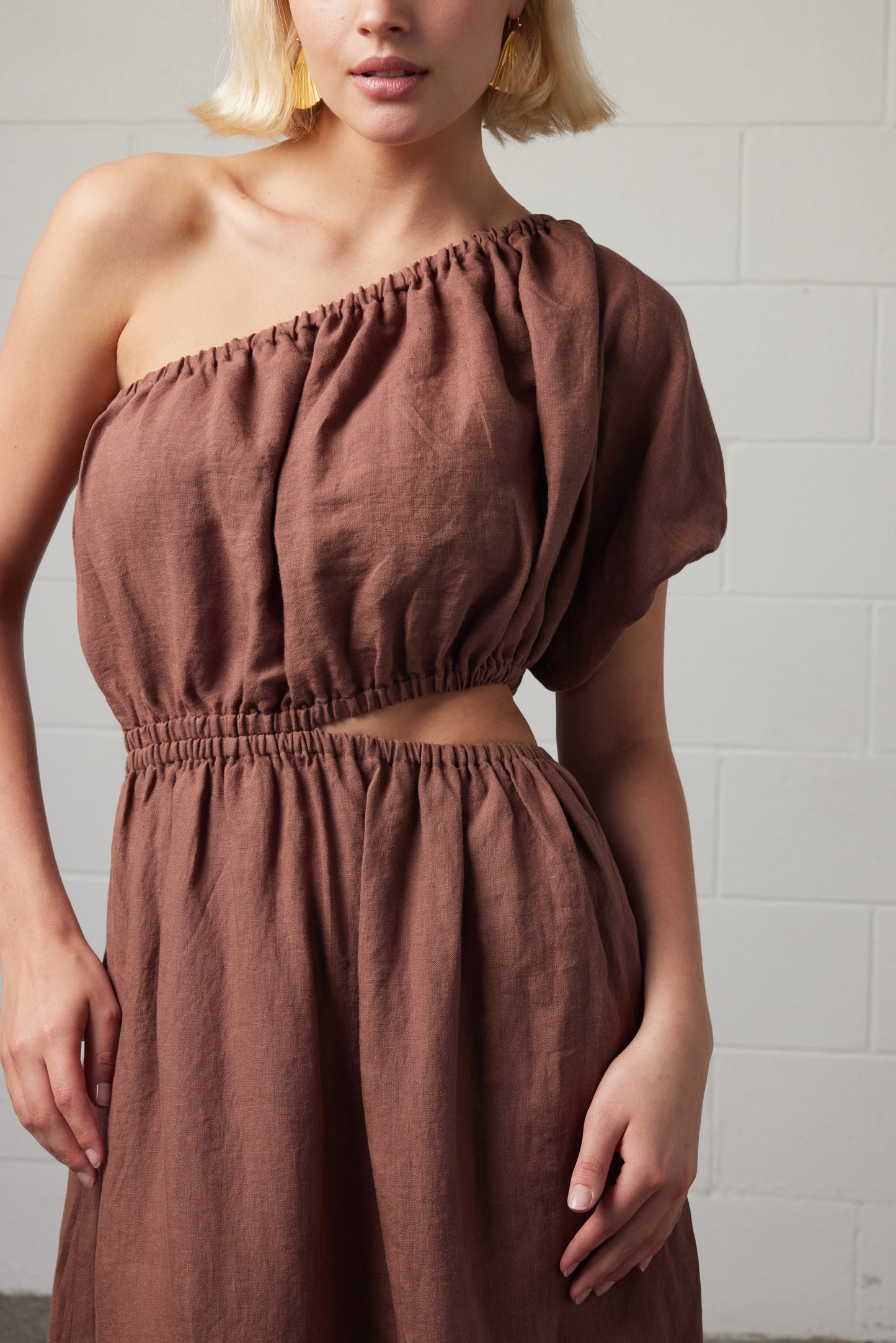 Robyn Linen Dress Mocha