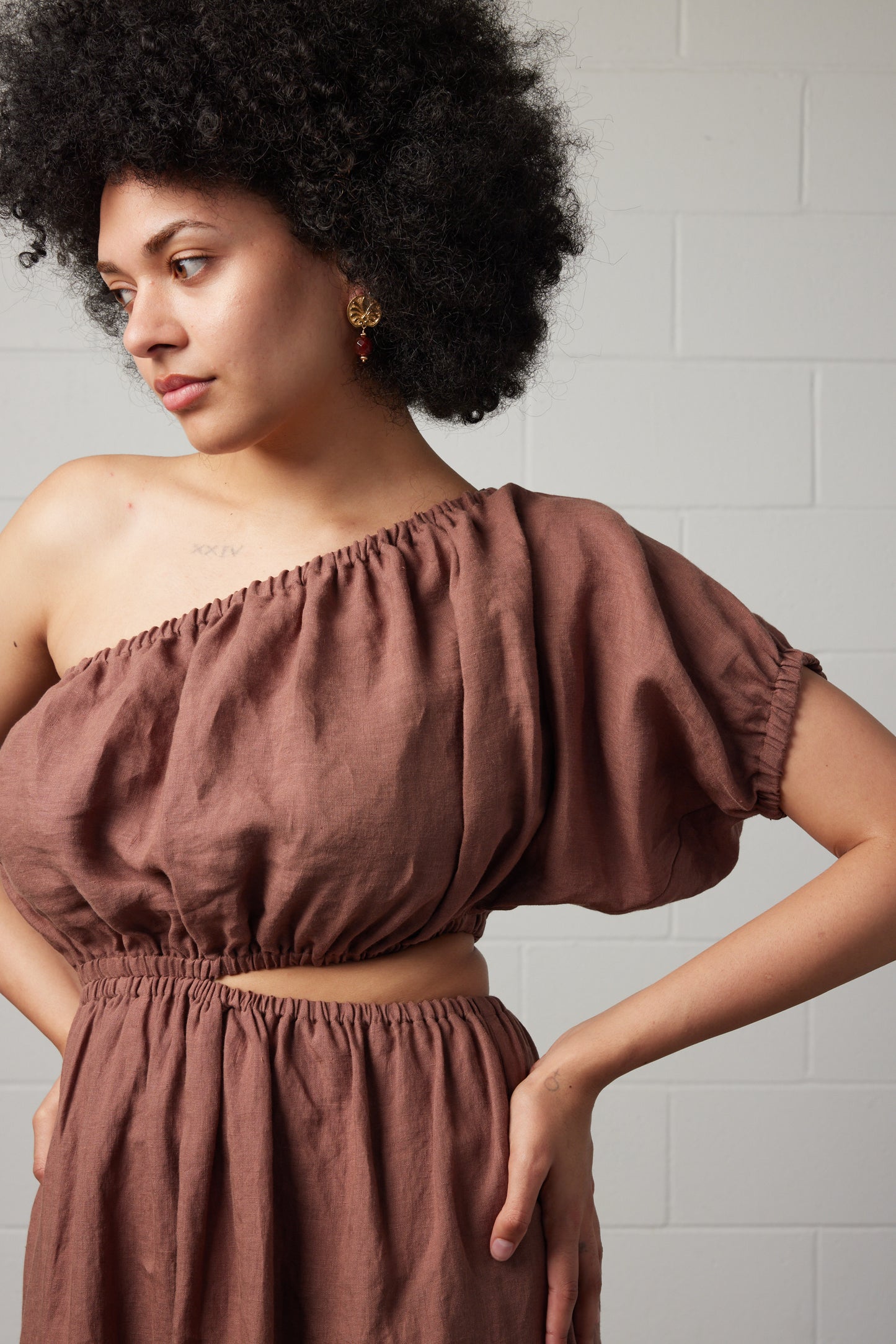 Robyn Linen Dress Mocha