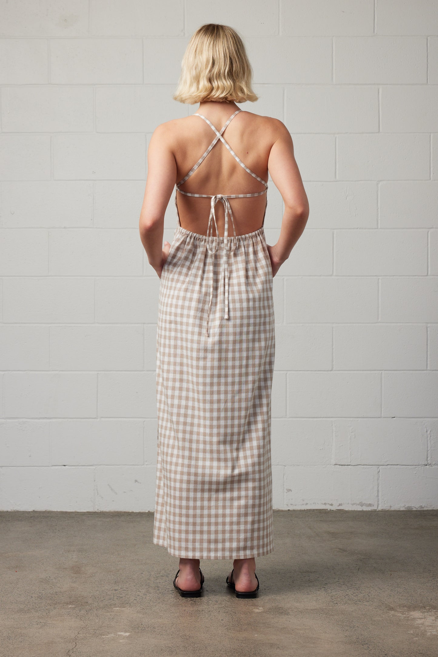 Kaya Gingham Dress Cream
