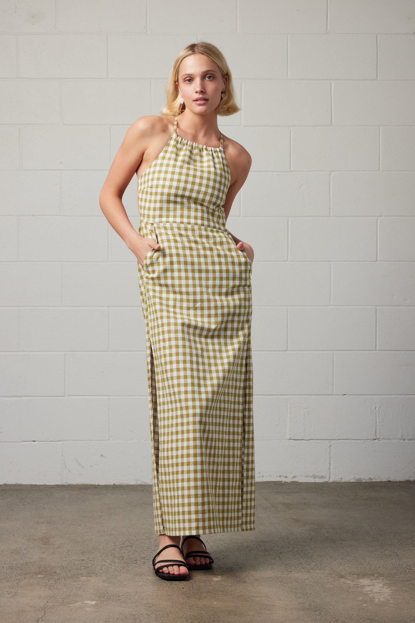 Kaya Gingham Dress Green