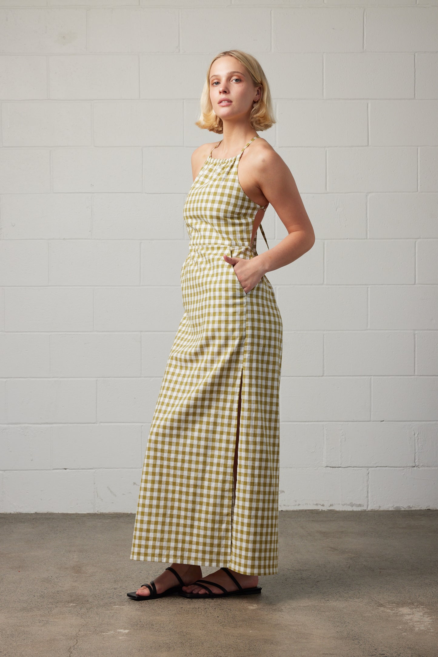 Kaya Gingham Dress Green