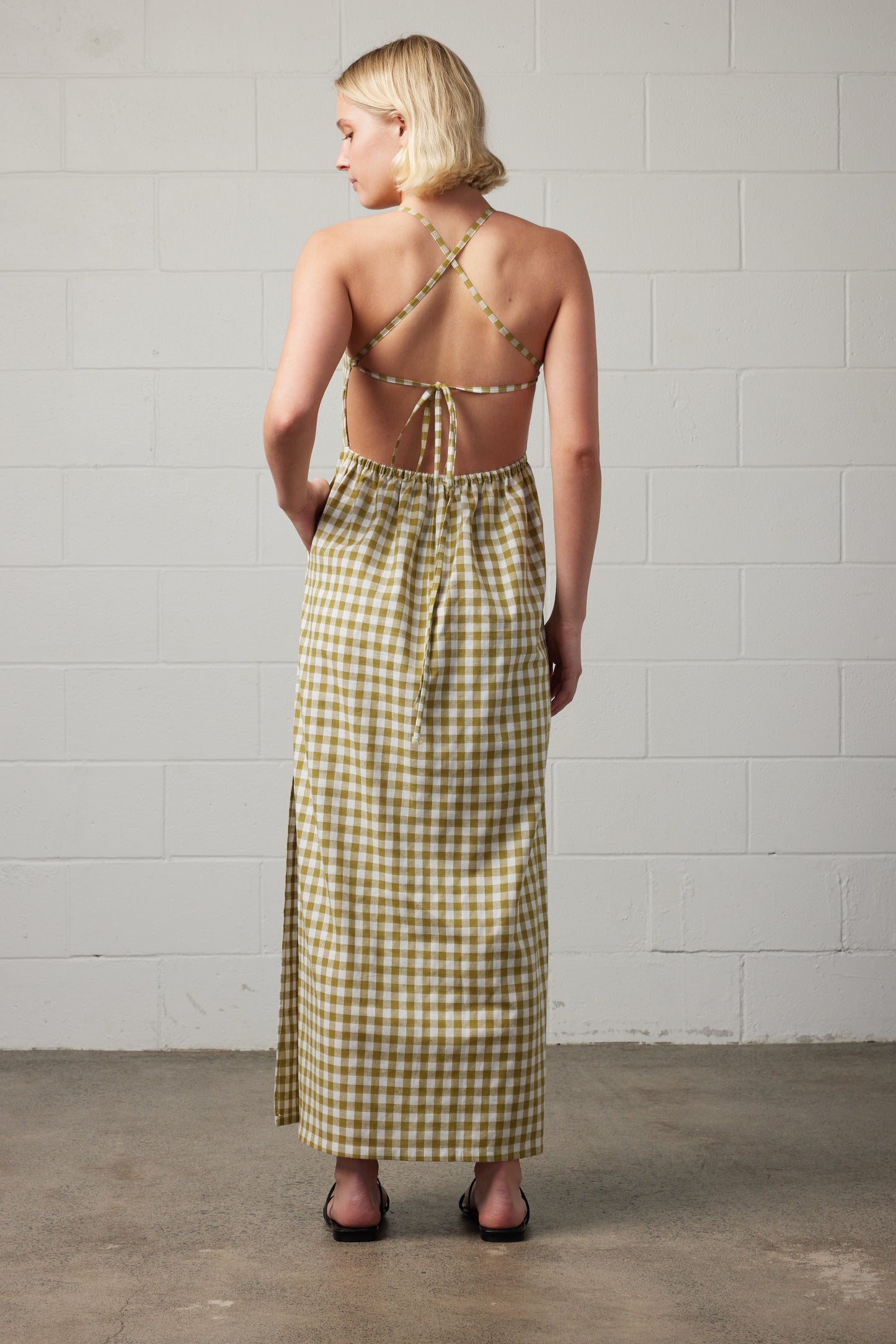 Kaya Gingham Dress Green
