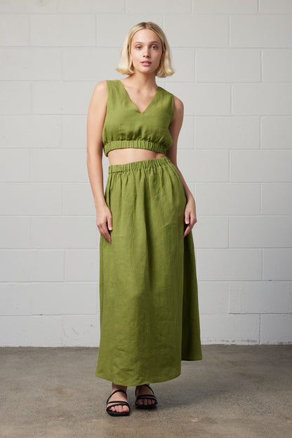 Maisie Linen Set Green